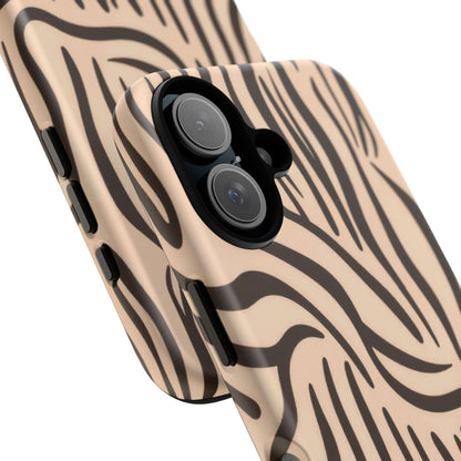 Zebra Stripe Tough Phone Case – Neutral Animal Print Protective Cover