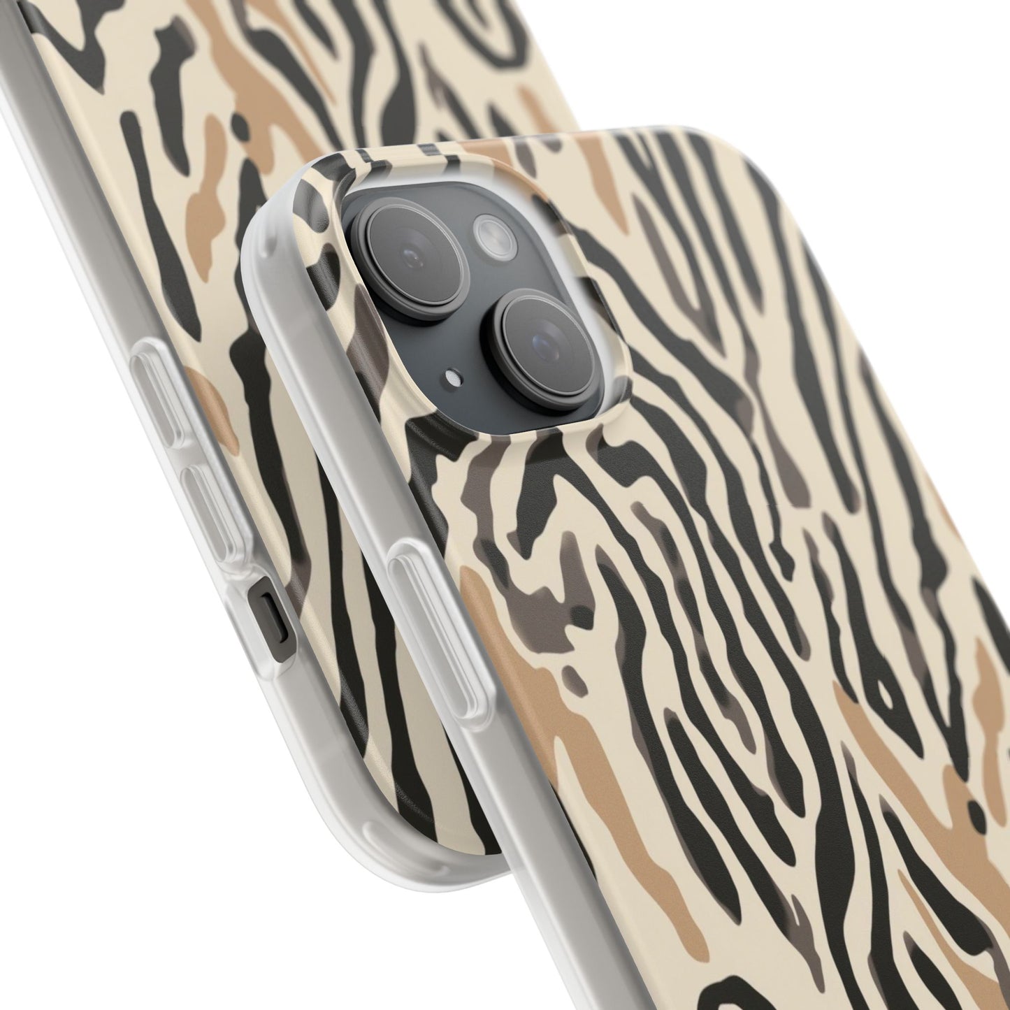 Zebra Stripe Phone Case – Neutral Animal Print Flexi Case