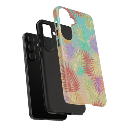 Tropical Palm Leaf Tough Phone Case – Colorful Pastel Botanical Protection