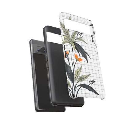 Floral Woven Tough Phone Case — Protective Botanical iPhone Cover