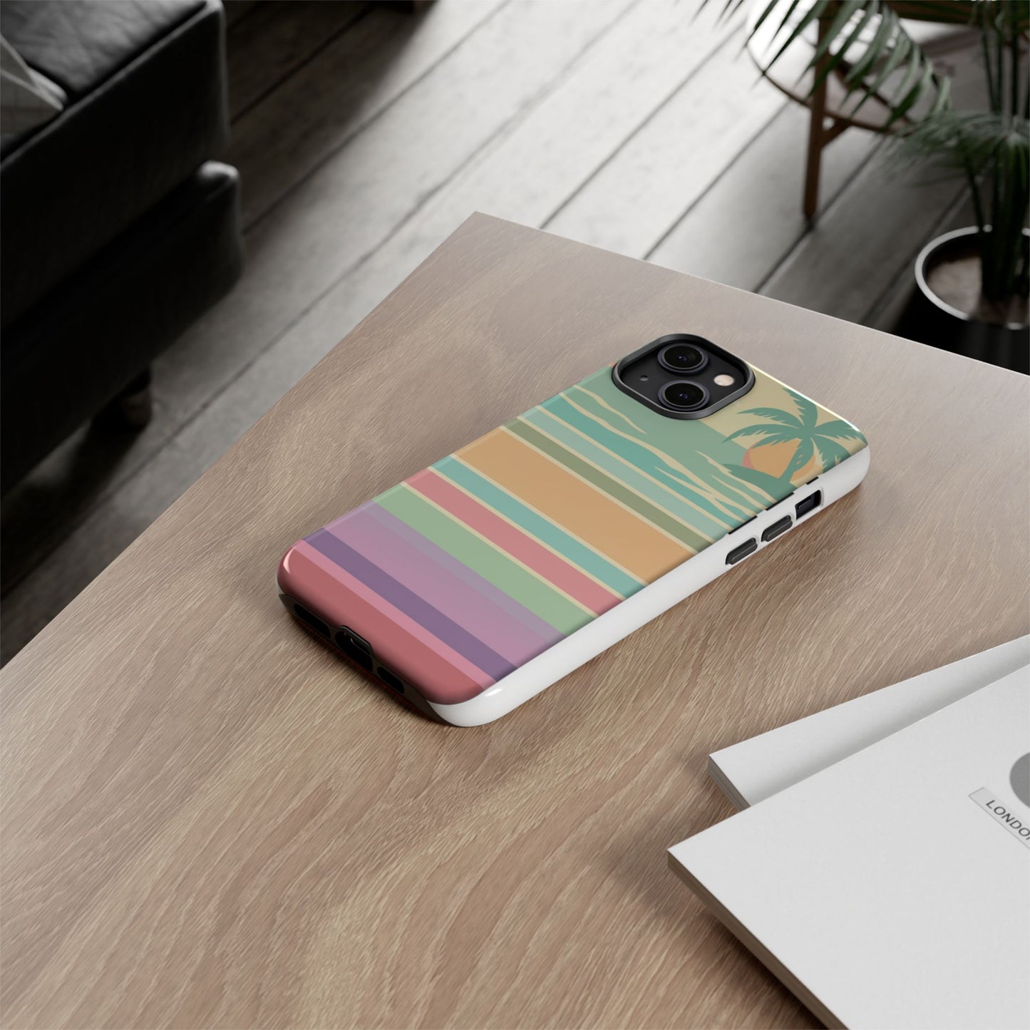 Tough Case — Retro Pastel Sunset Palm Tree Phone Case