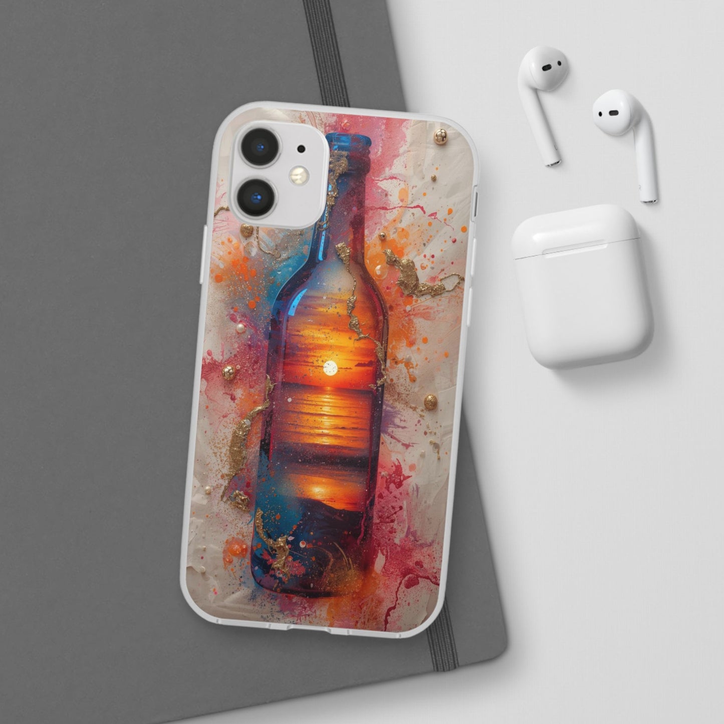 Copy of Floral Holographic Phone Case — Iridescent Leaves & Flowers Flexi Case