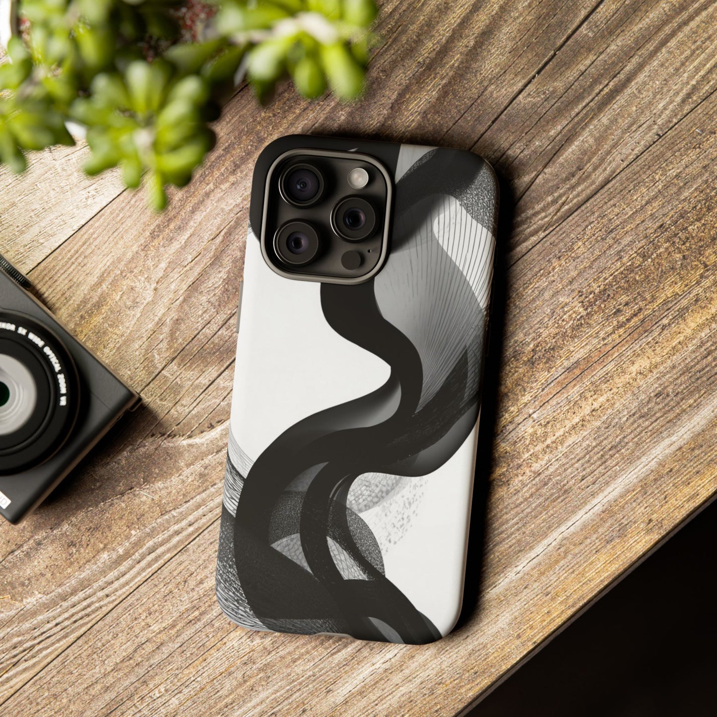 Phone Case — Monochrome Abstract Protective Cover