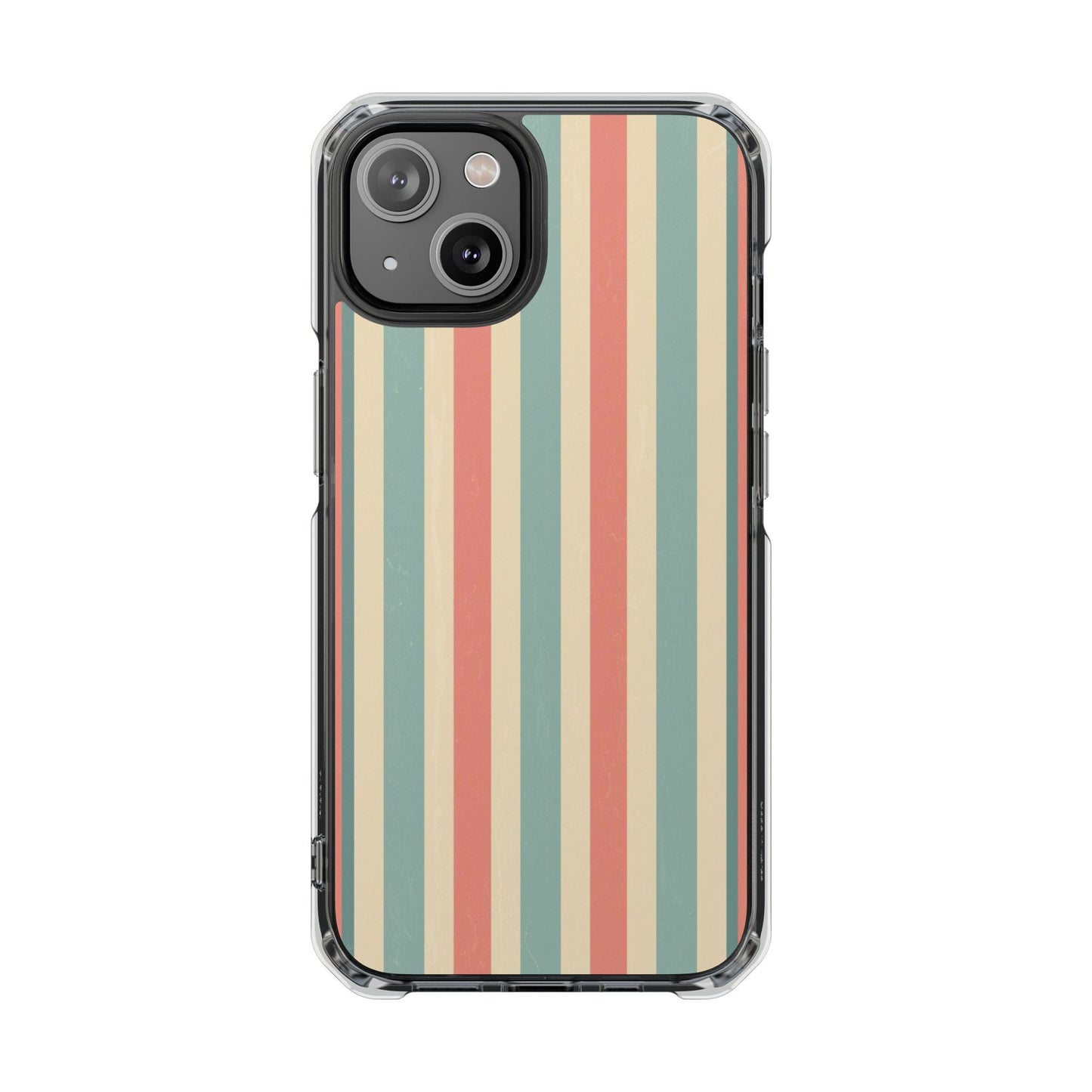 Retro Stripe Clear Magnetic Phone Case