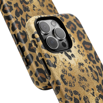 Leopard Print Tough Phone Case — Durable Protective iPhone Cover