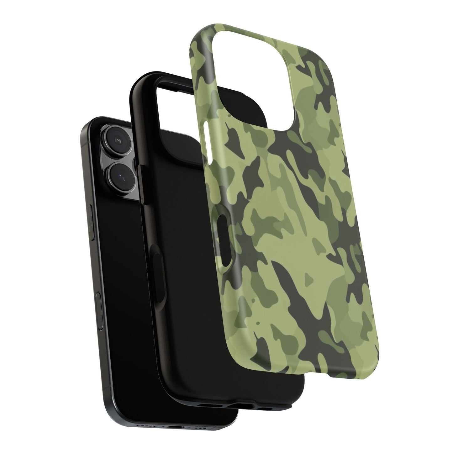 Camo Tough Phone Case — Military Green Protective iPhone Cover