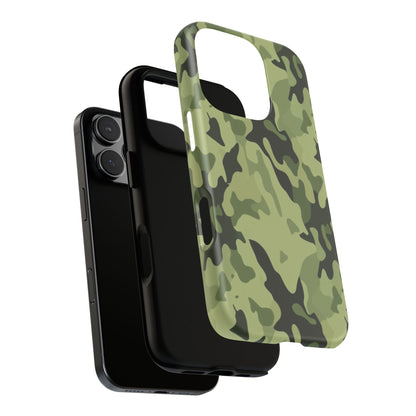 Camo Tough Phone Case — Military Green Protective iPhone Cover