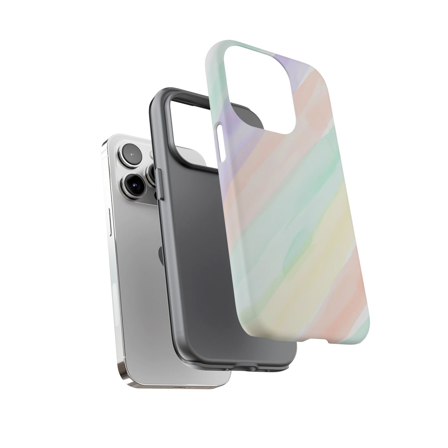 Pastel Watercolor Stripe Tough Phone Case