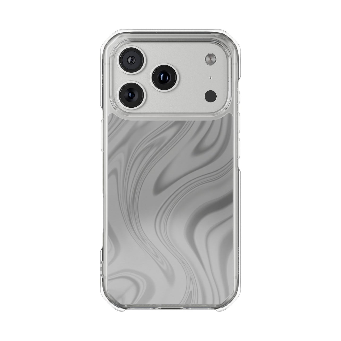 Clear Magnetic Impact Phone Case — Gray Marble Swirl