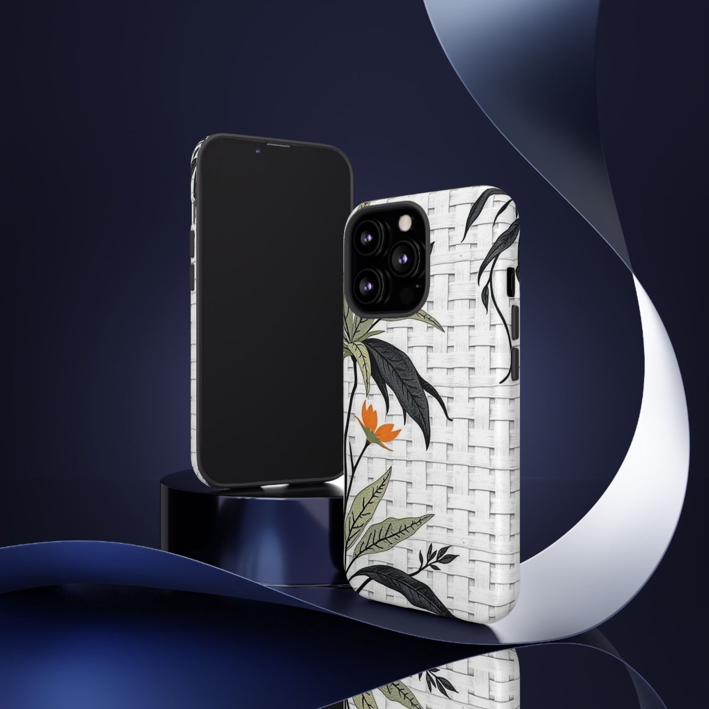 Floral Woven Tough Phone Case — Protective Botanical iPhone Cover