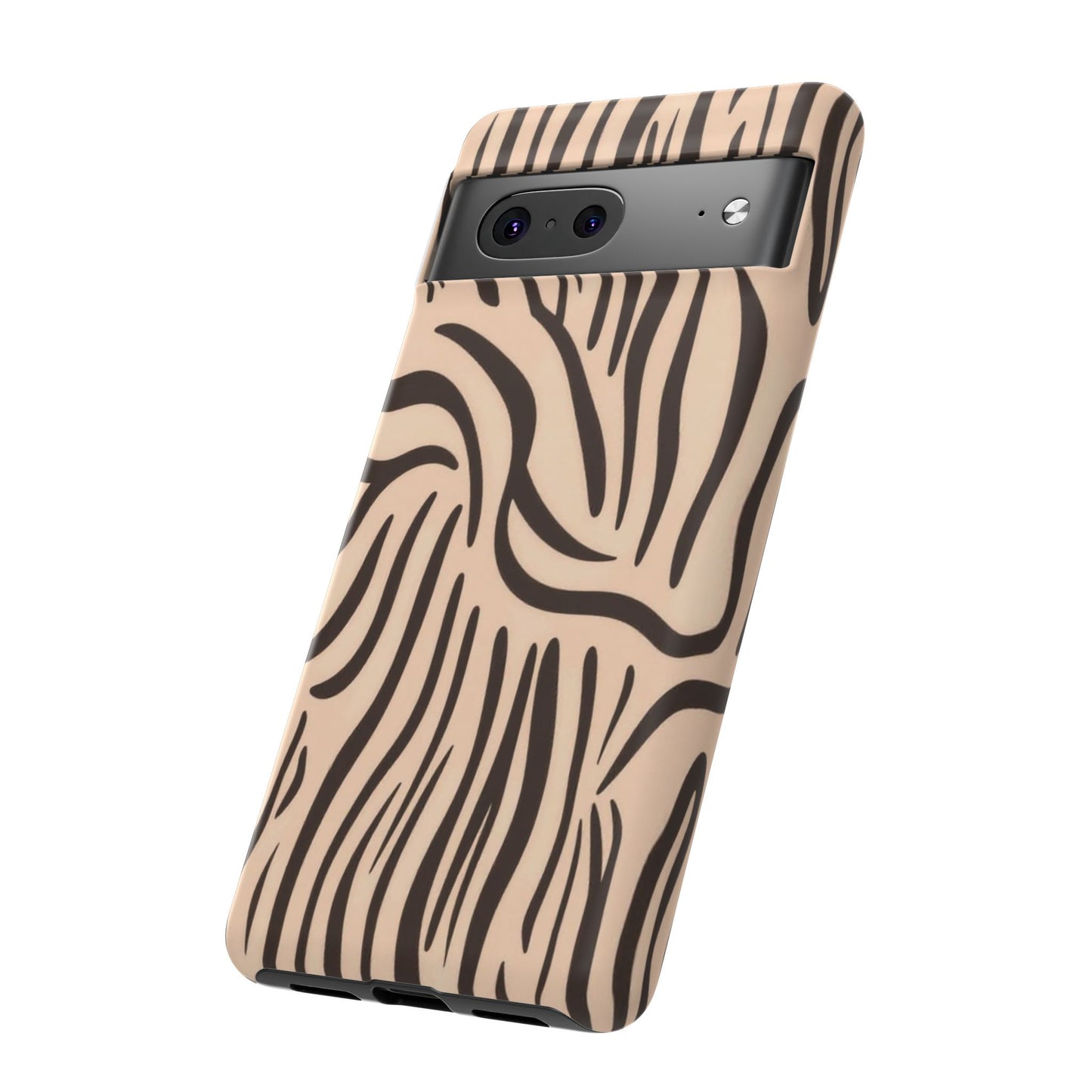 Zebra Stripe Tough Phone Case – Neutral Animal Print Protective Cover