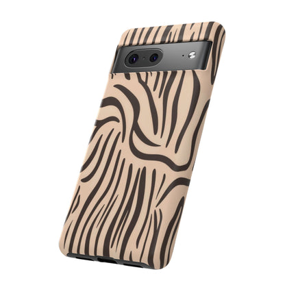 Zebra Stripe Tough Phone Case – Neutral Animal Print Protective Cover