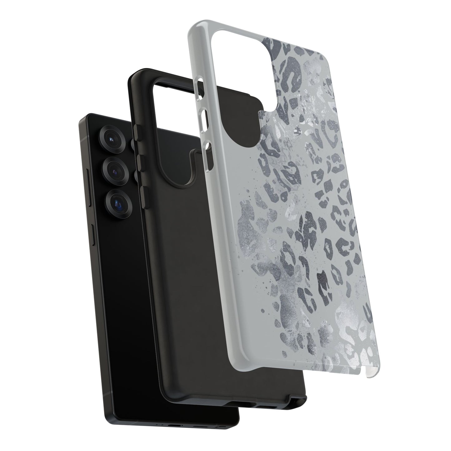 Gray Leopard Print Tough Phone Case