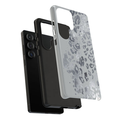 Gray Leopard Print Tough Phone Case