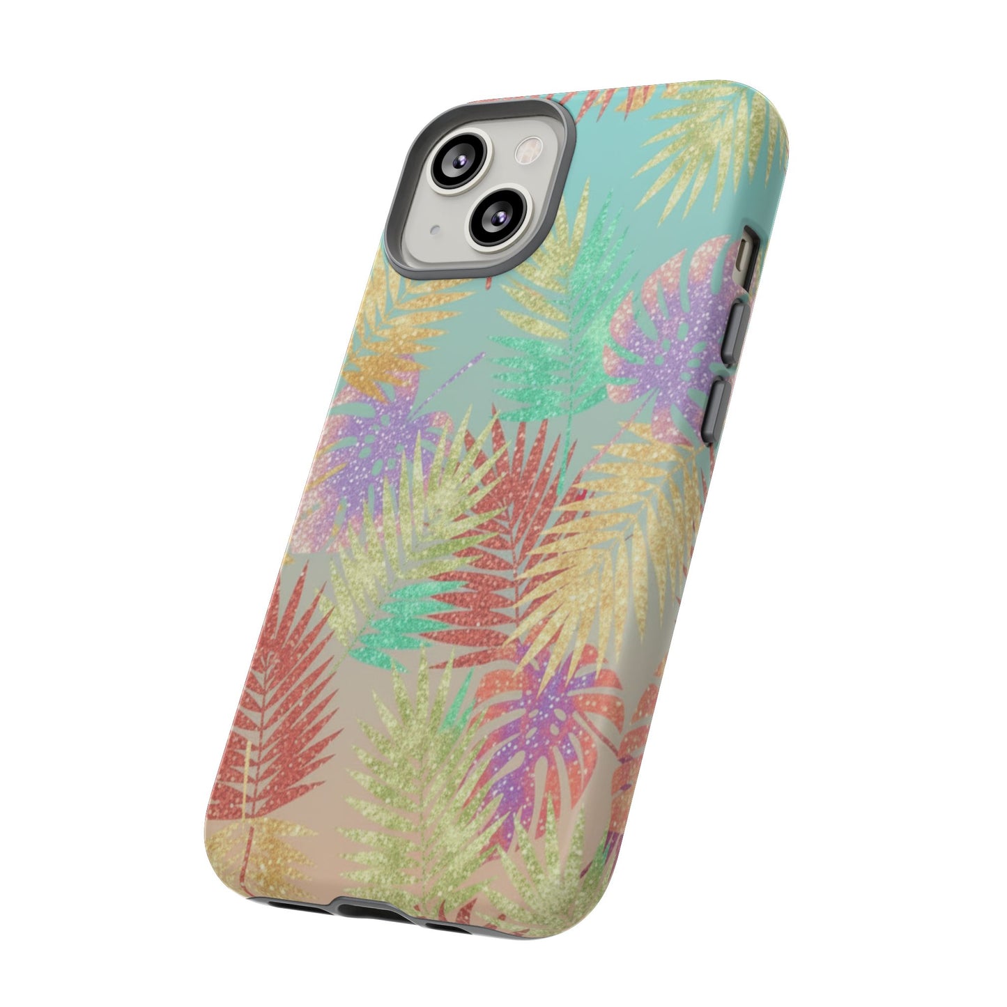 Tropical Palm Leaf Tough Phone Case – Colorful Pastel Botanical Protection