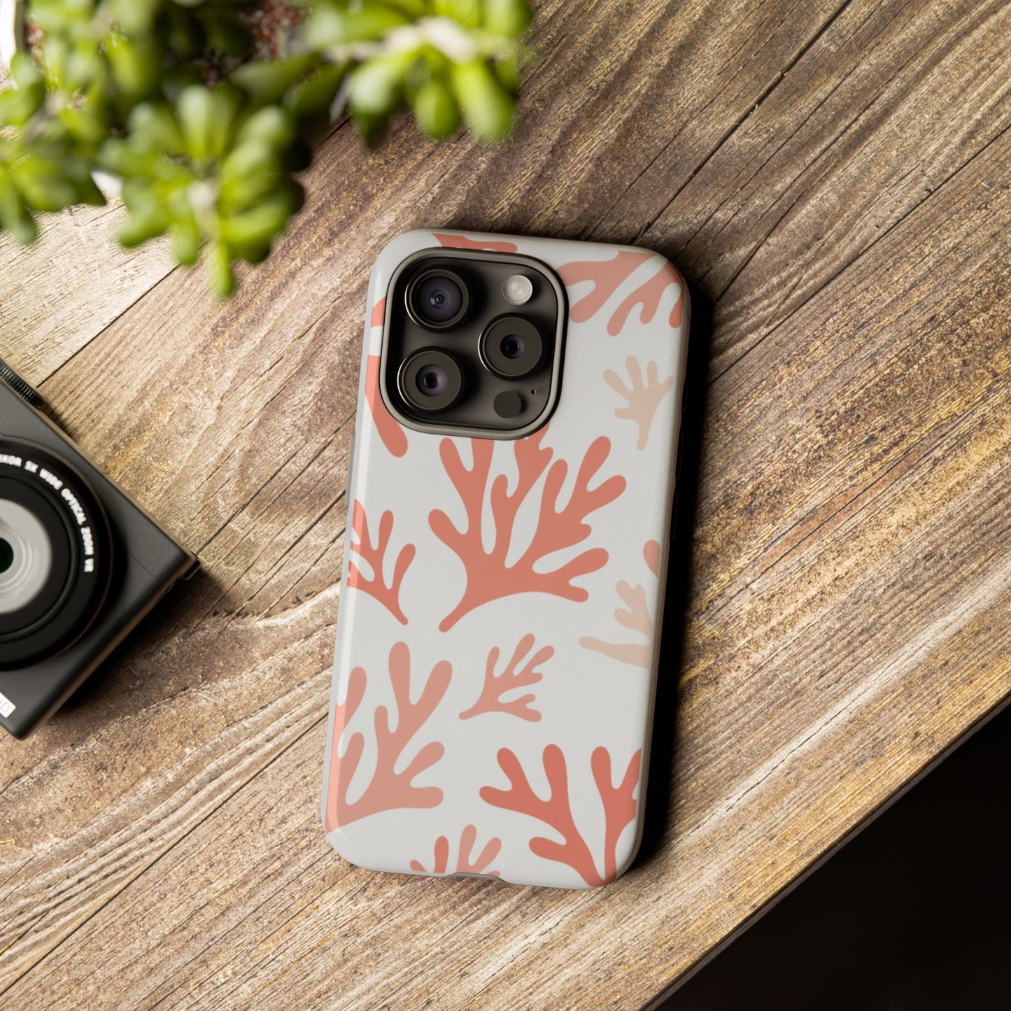 Coral Reef Pattern Tough Phone Case — Pink Beachy Protective Cover