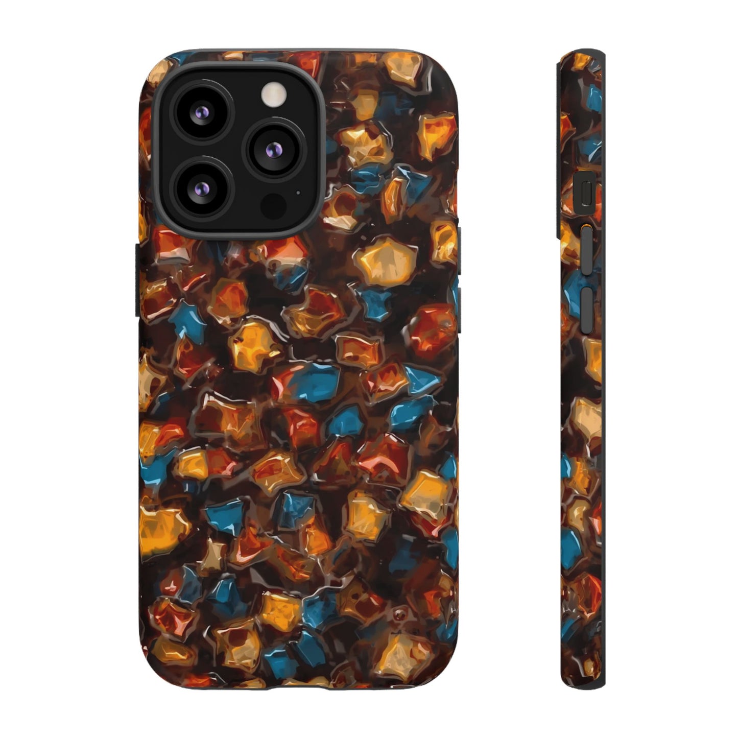 Phone Case - Amber Tortoiseshell Mosaic Protective Cover