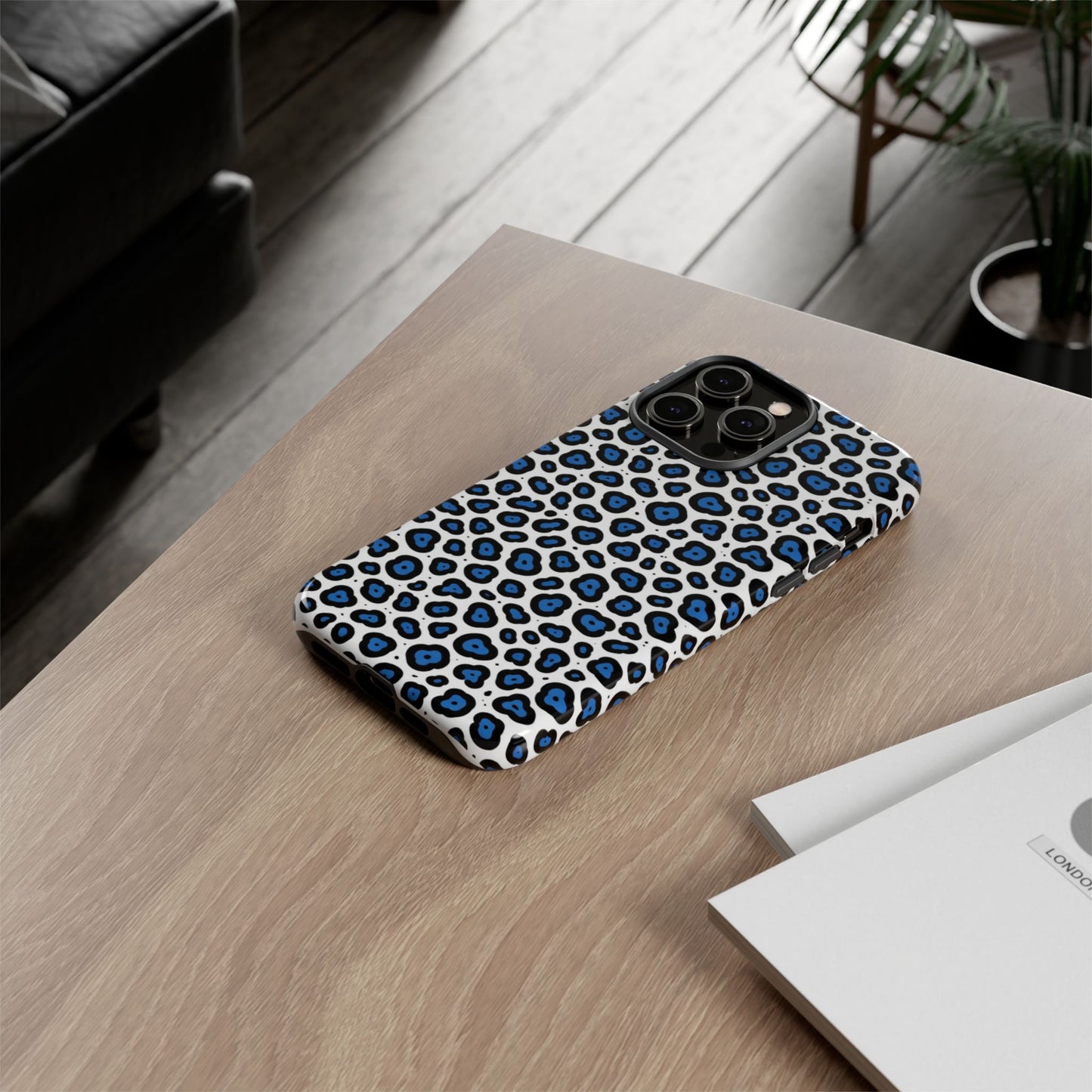 Blue Leopard Print Phone Case – Tough Protective Cover