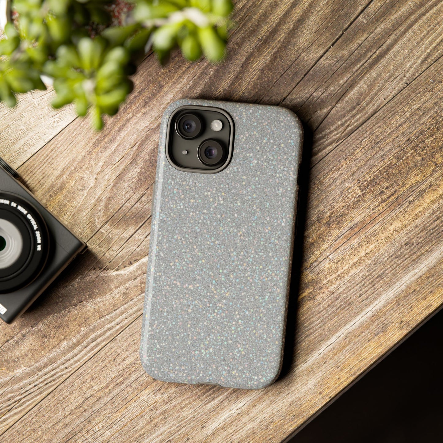 Glitter Silver Tough Phone Case — Sparkling Protective Phone Case