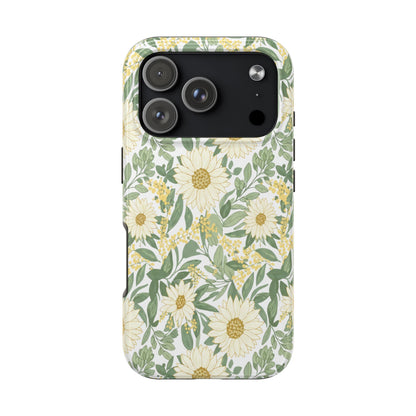 Daisy Meadow Tough Phone Case — Floral Protective Phone Cover