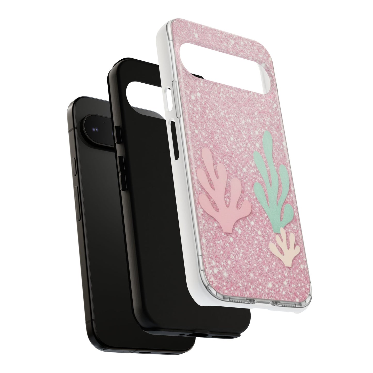 Pink Glitter Seaweed Tough Case - Sparkle Protective Phone Cover