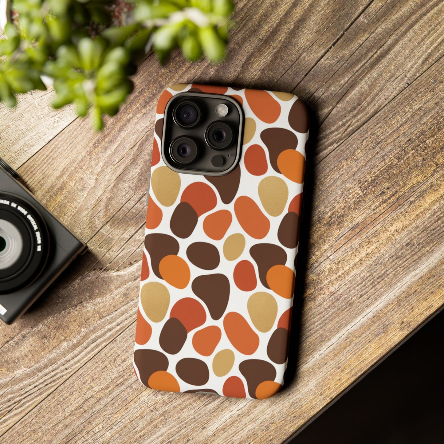 Phone Case — Retro Pebble Pattern in Warm Autumn Colors