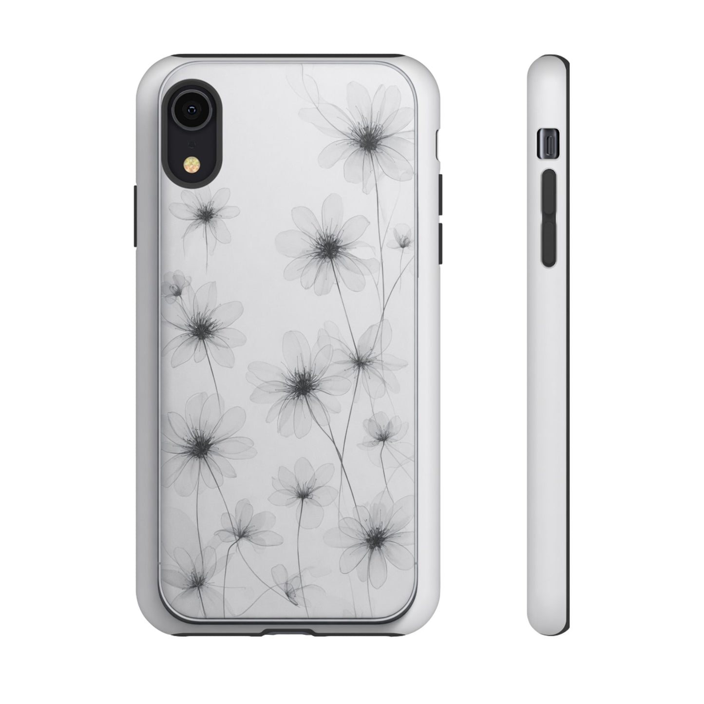 Tough Case — Black & White Floral Tough Phone Case