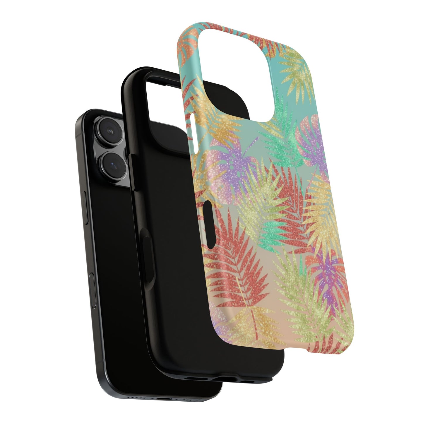 Tropical Palm Leaf Tough Phone Case – Colorful Pastel Botanical Protection