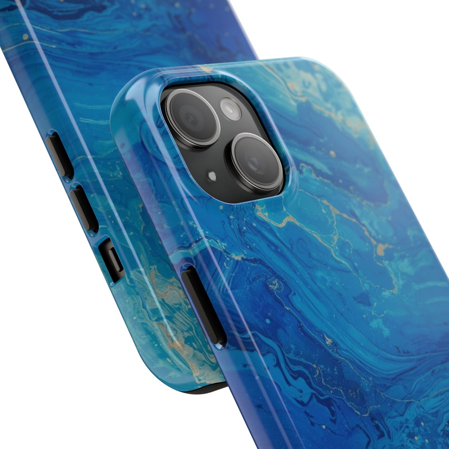 Blue Ocean Pebble Tough Phone Case — Protective Artistic Marble Design