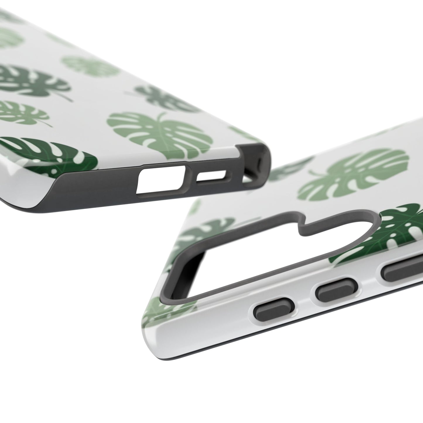 Monstera Leaf Tough Phone Case – Tropical Green Palm Pattern Protective Cover