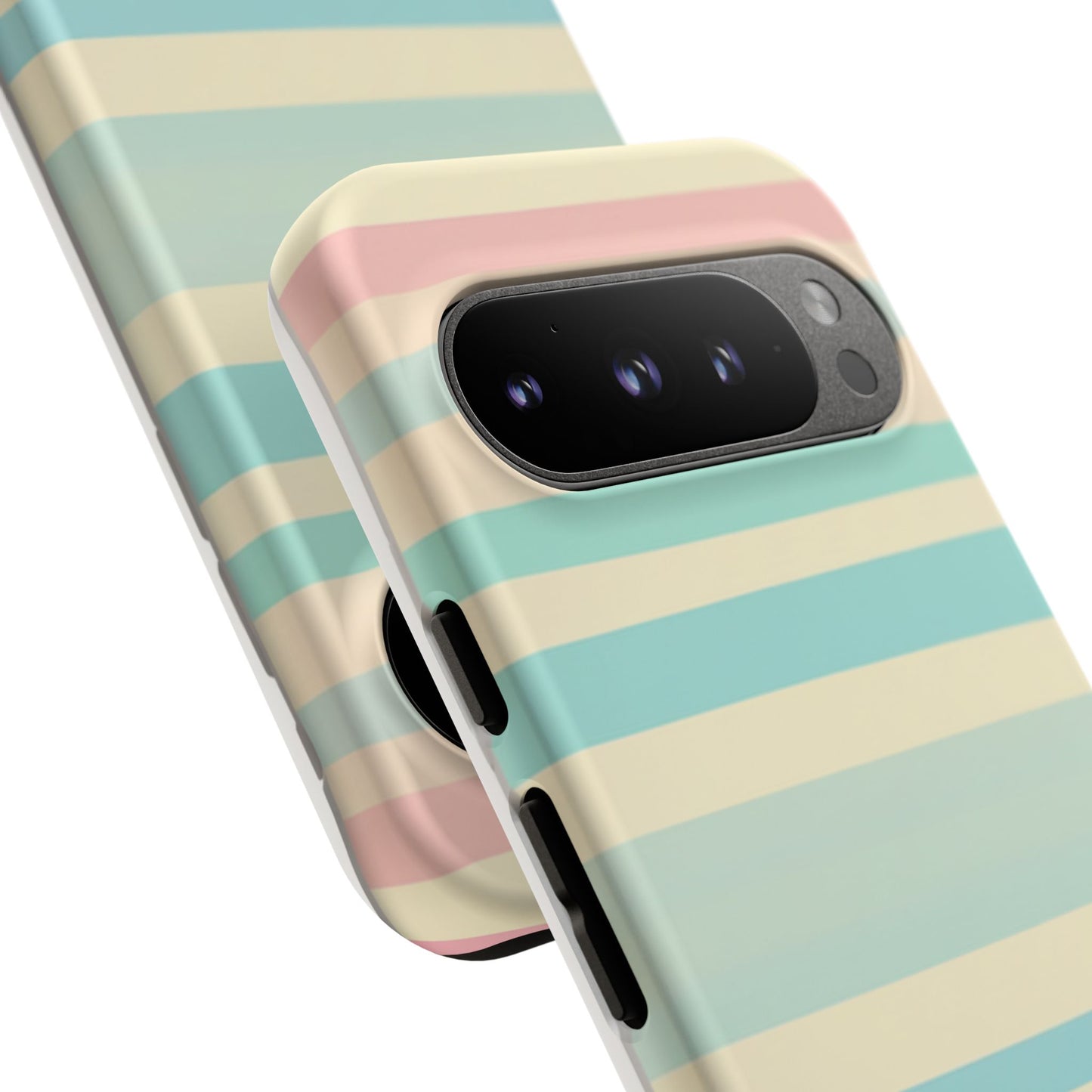Pastel Striped Tough Phone Case – Protective Retro Rainbow Design