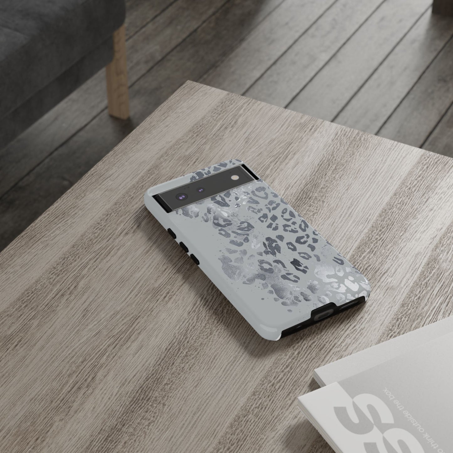 Gray Leopard Print Tough Phone Case