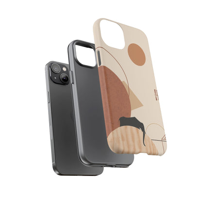 Abstract Earth Tones Phone Case — Minimal Geometric Design