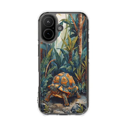 Clear Magnetic Phone Case — Tropical Turtle Art Protective Cover