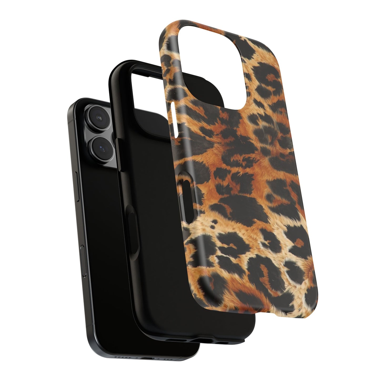 Leopard Print Tough Phone Case – Rugged Protective iPhone Cover
