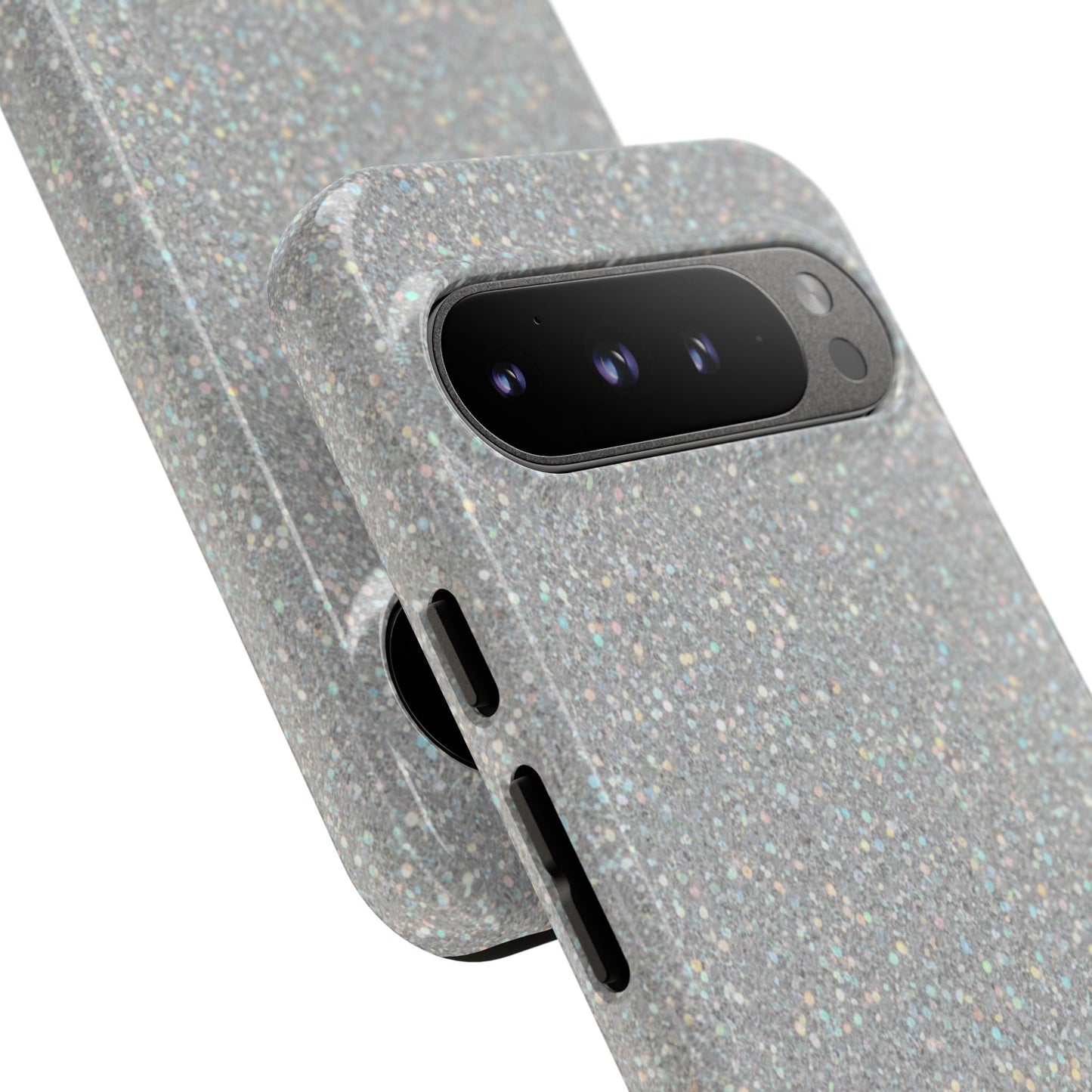 Glitter Silver Tough Phone Case — Sparkling Protective Phone Case