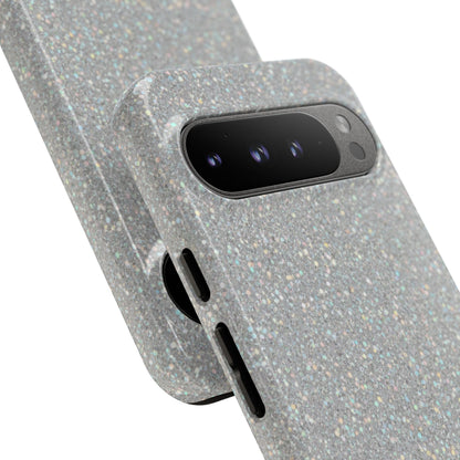 Glitter Silver Tough Phone Case — Sparkling Protective Phone Case