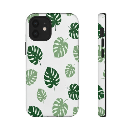Monstera Leaf Phone Case — Tropical Green Pattern Tough Case