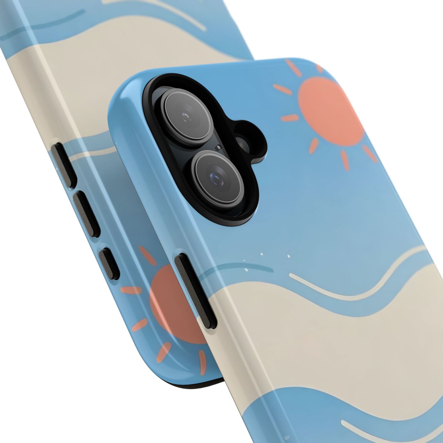 Beach Waves Tough Phone Case — Summer Sun & Seashell Protective Cover