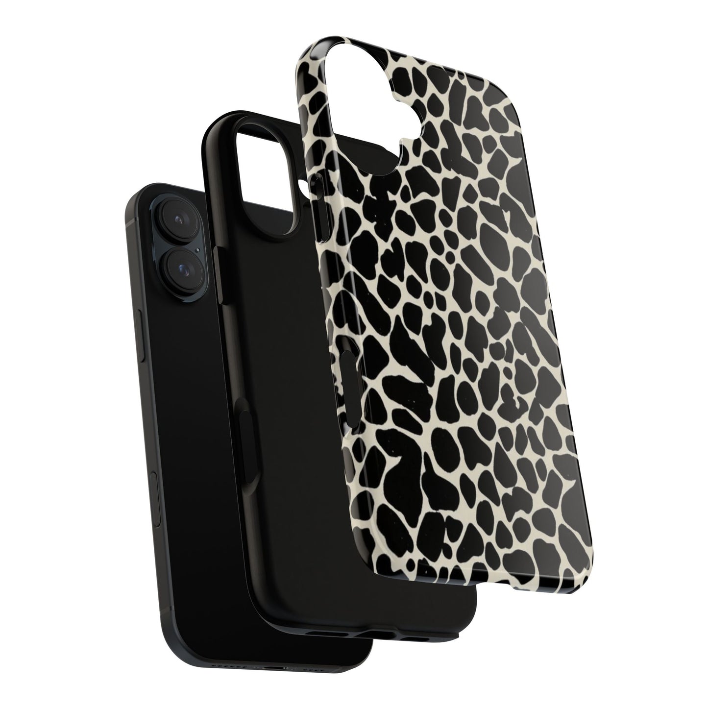 Black and White Cowhide Phone Case — Protective Tough Case