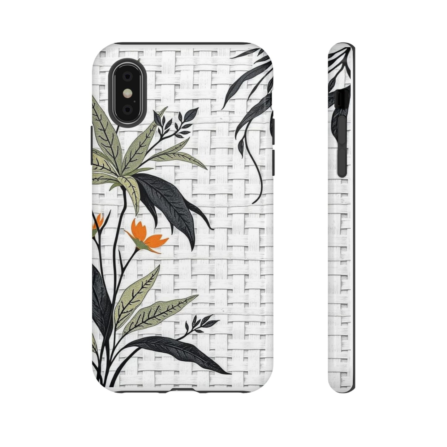 Floral Woven Tough Phone Case — Protective Botanical iPhone Cover