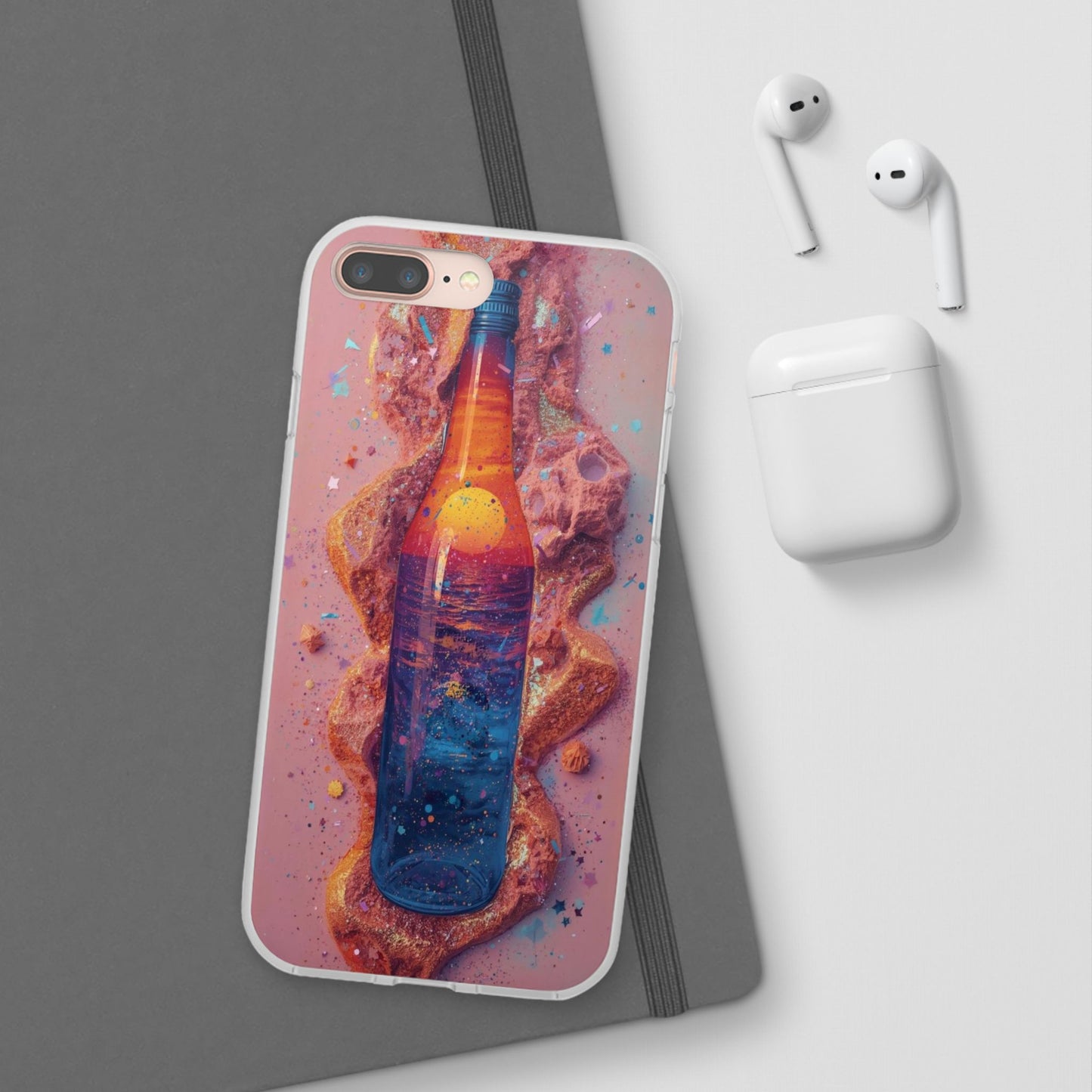 Phone Case — Surreal Sunset Bottle Art Flexible Protective Cover