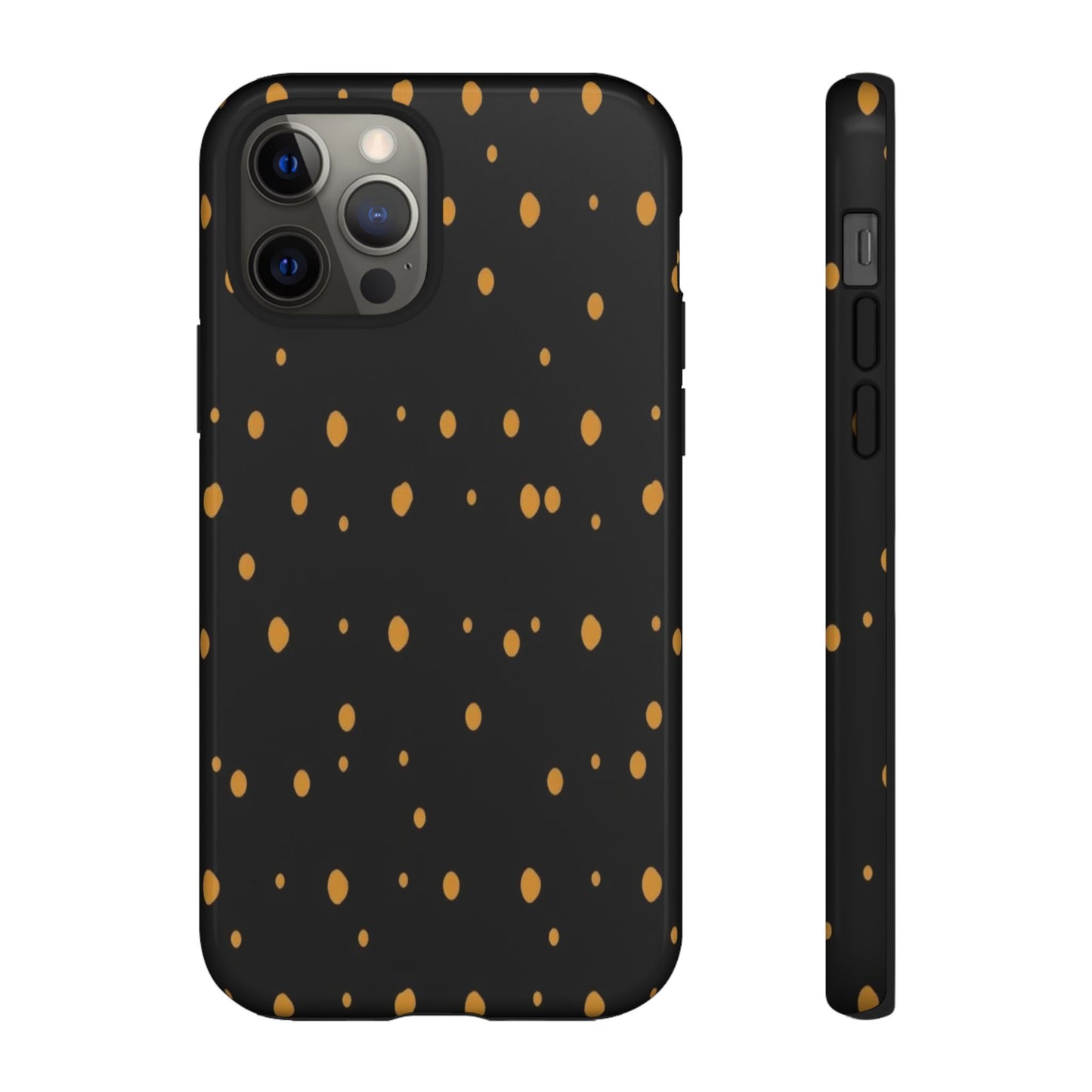 Black & Gold Dot Tough Phone Case — Protective Sparkle Pattern