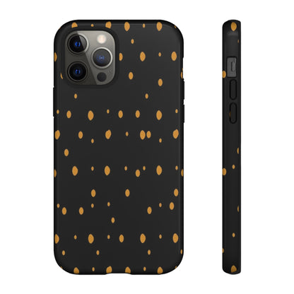 Black & Gold Dot Tough Phone Case — Protective Sparkle Pattern