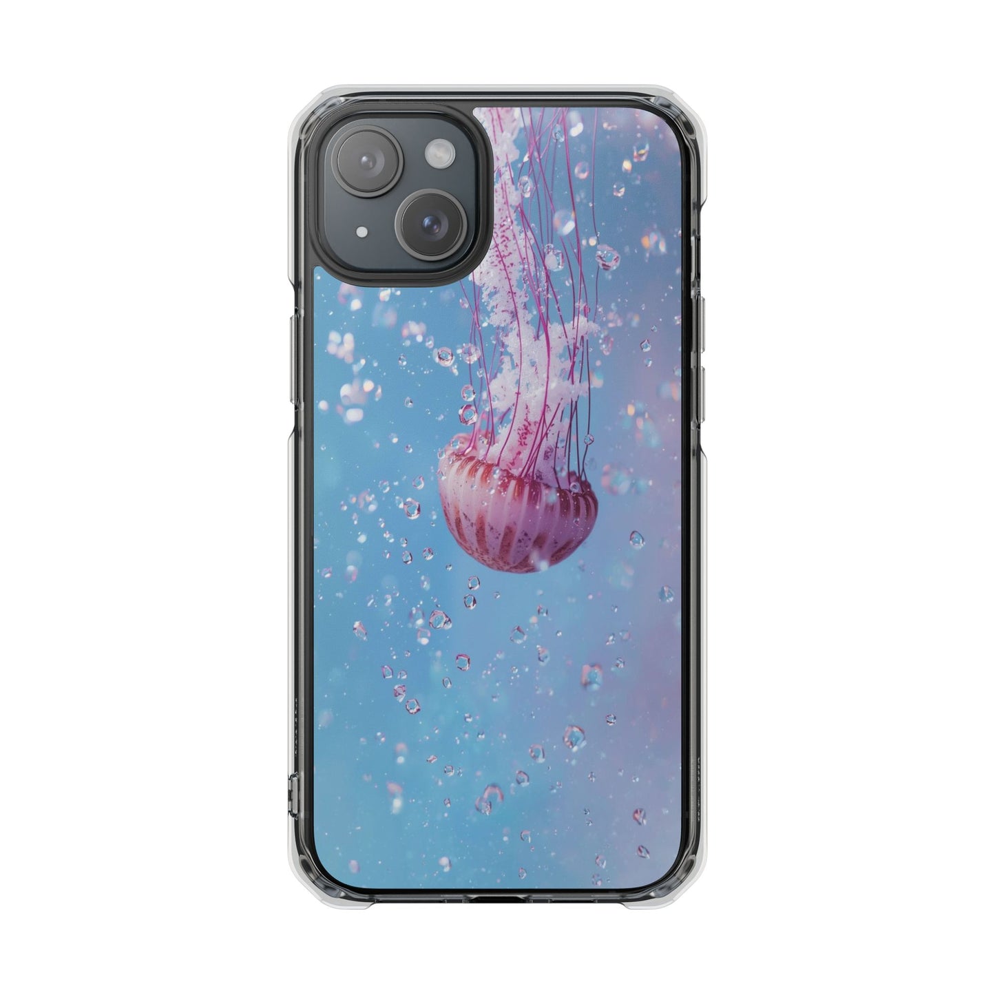 Jellyfish Clear Magnetic Impact Phone Case – Ocean Blue Underwater Design