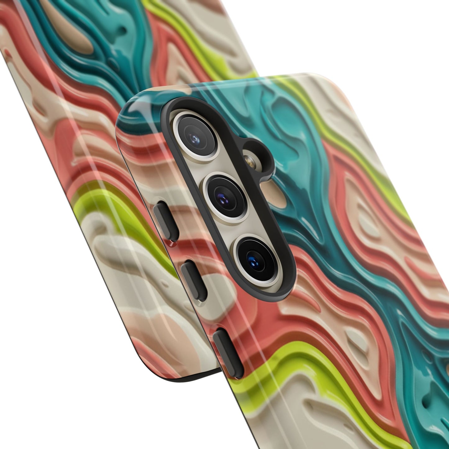 Abstract Contour Phone Case — Colorful Topographic Pattern Tough Case