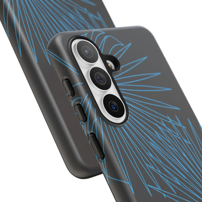 Blue Dandelion Burst Tough Phone Case — Protective Floral iPhone Cover