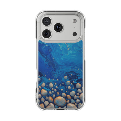 Clear Magnetic Phone Case — Blue Ocean Pebble Design