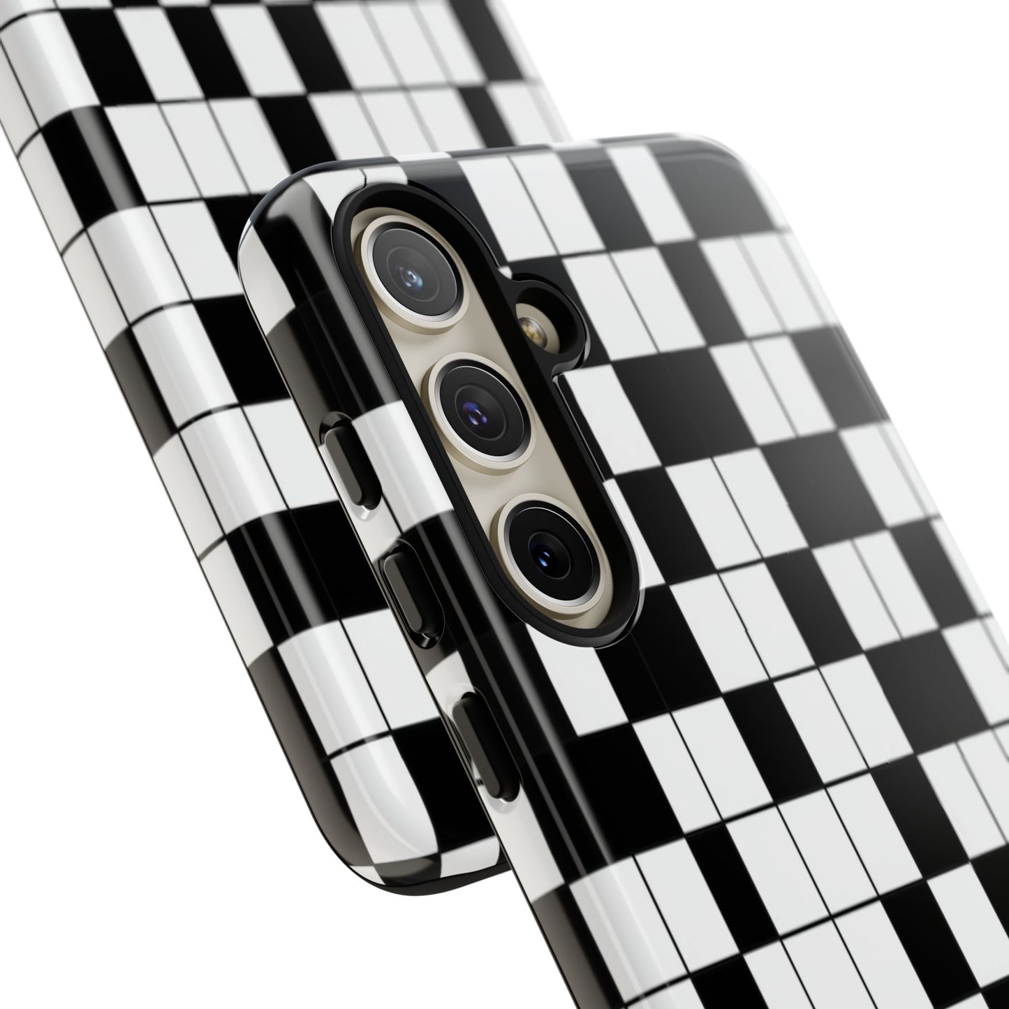 Crossword Grid Phone Case — Black & White Puzzle Pattern Tough Phone Cover