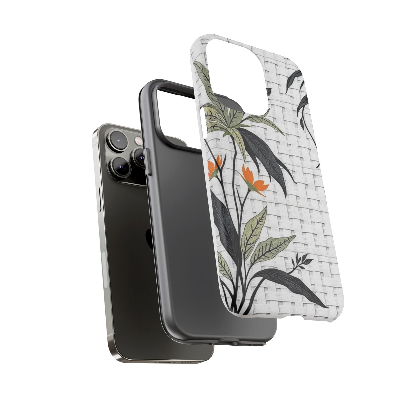 Floral Woven Tough Phone Case — Protective Botanical iPhone Cover